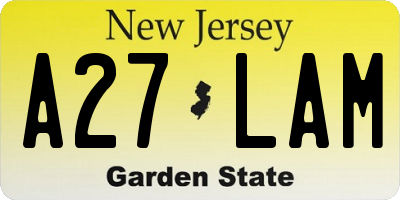 NJ license plate A27LAM