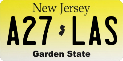 NJ license plate A27LAS