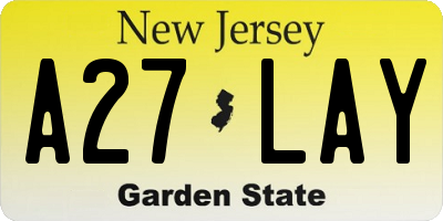 NJ license plate A27LAY