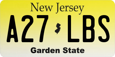 NJ license plate A27LBS