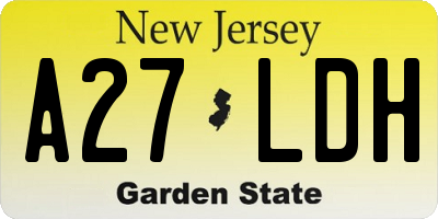 NJ license plate A27LDH