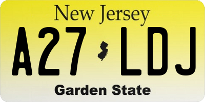 NJ license plate A27LDJ