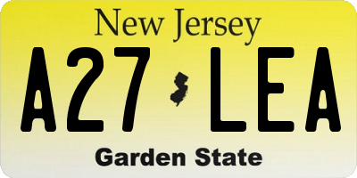 NJ license plate A27LEA
