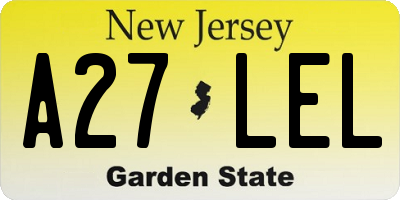 NJ license plate A27LEL