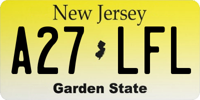 NJ license plate A27LFL