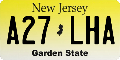 NJ license plate A27LHA