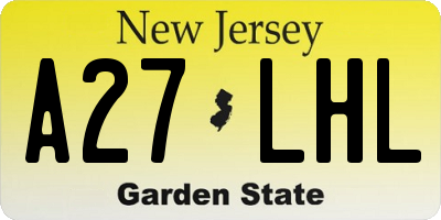 NJ license plate A27LHL