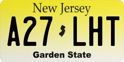 NJ license plate A27LHT