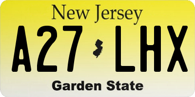 NJ license plate A27LHX