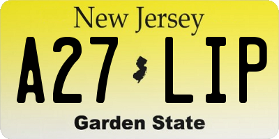 NJ license plate A27LIP