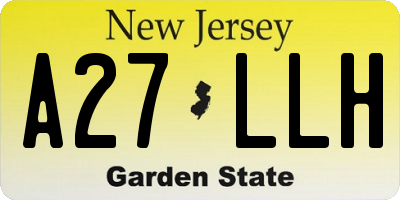 NJ license plate A27LLH