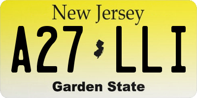 NJ license plate A27LLI