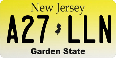 NJ license plate A27LLN