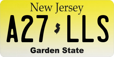 NJ license plate A27LLS