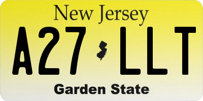 NJ license plate A27LLT