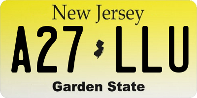 NJ license plate A27LLU