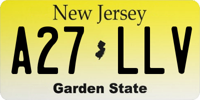 NJ license plate A27LLV