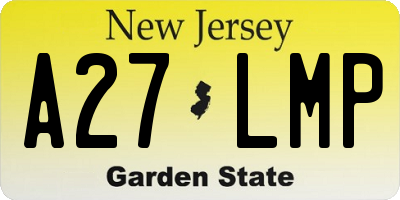 NJ license plate A27LMP