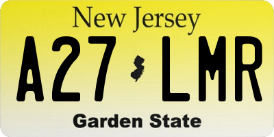 NJ license plate A27LMR