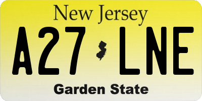 NJ license plate A27LNE