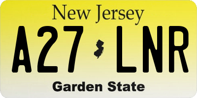 NJ license plate A27LNR
