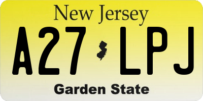 NJ license plate A27LPJ