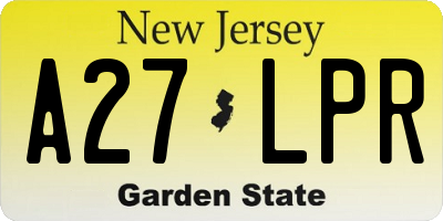 NJ license plate A27LPR