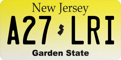 NJ license plate A27LRI