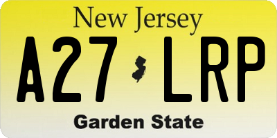 NJ license plate A27LRP