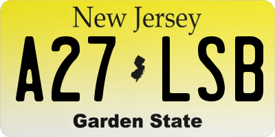 NJ license plate A27LSB