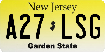 NJ license plate A27LSG