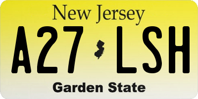 NJ license plate A27LSH