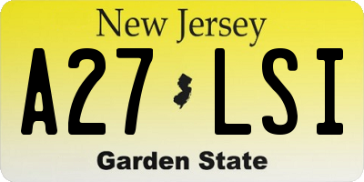 NJ license plate A27LSI