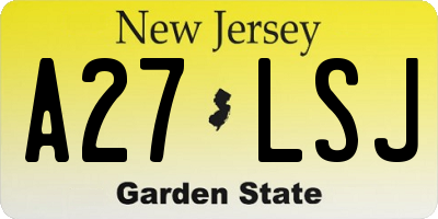 NJ license plate A27LSJ