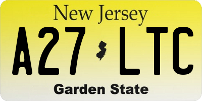 NJ license plate A27LTC