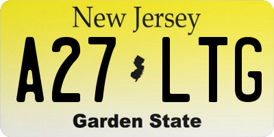 NJ license plate A27LTG