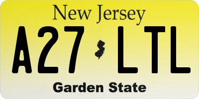 NJ license plate A27LTL