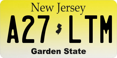 NJ license plate A27LTM