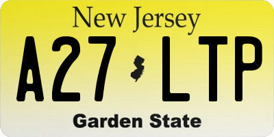 NJ license plate A27LTP