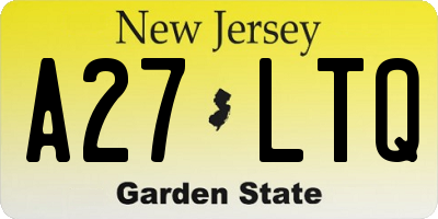 NJ license plate A27LTQ