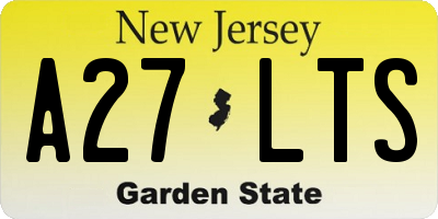 NJ license plate A27LTS