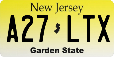 NJ license plate A27LTX