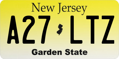 NJ license plate A27LTZ
