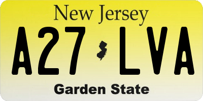 NJ license plate A27LVA