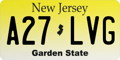NJ license plate A27LVG