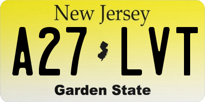 NJ license plate A27LVT