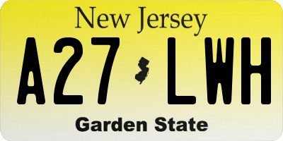 NJ license plate A27LWH