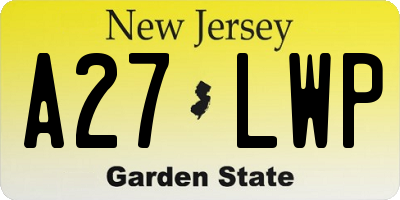 NJ license plate A27LWP