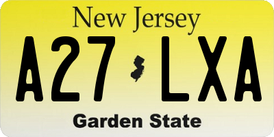 NJ license plate A27LXA