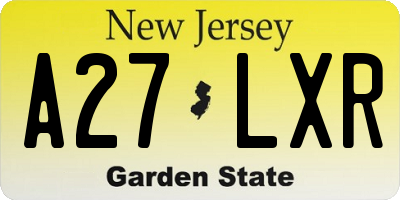 NJ license plate A27LXR